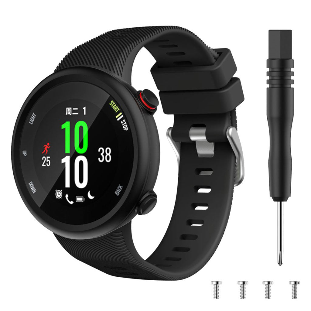 Kรธnt Garmin Forerunner 45 Silikone Rem - Sort#serie_1