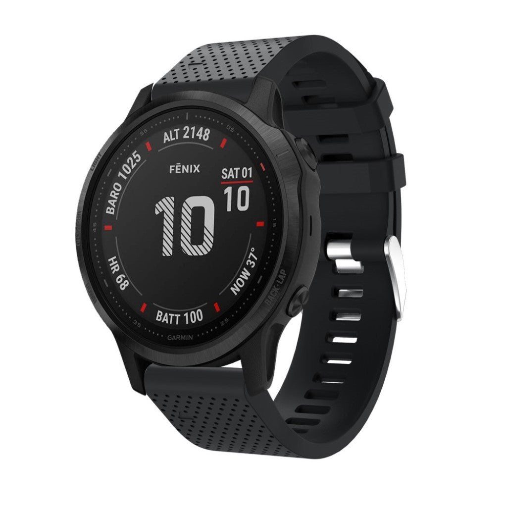Helt vildt nydelig Garmin Fenix 6S Silikone Rem - Sort#serie_1