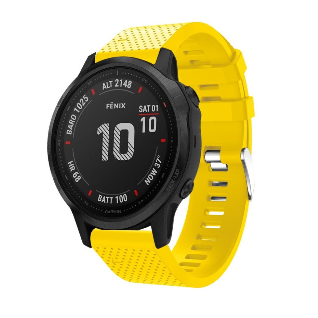 Helt vildt nydelig Garmin Fenix 6S Silikone Rem - Gul#serie_6