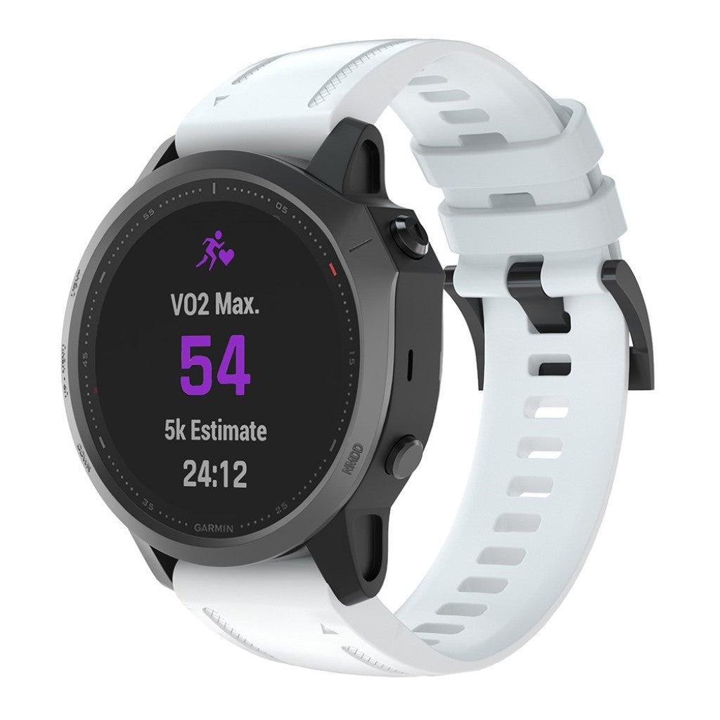 Smuk Garmin Fenix 6S Silikone Rem - Hvid#serie_2