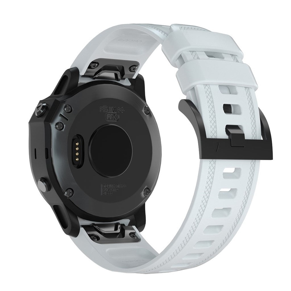 Smuk Garmin Fenix 6S Silikone Rem - Hvid#serie_2