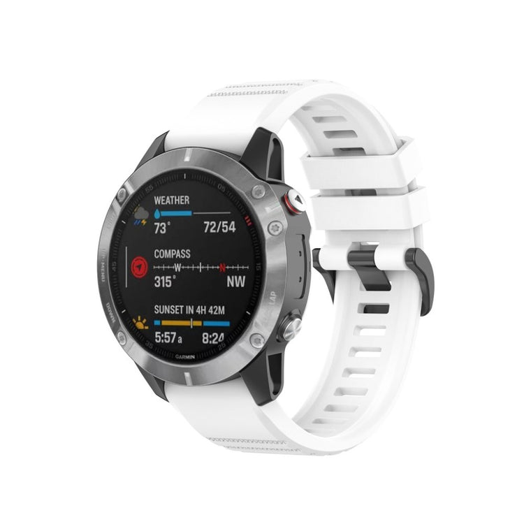 Mega kønt Garmin Fenix 6 Silikone Rem - Hvid#serie_2