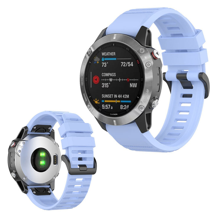 Mega kønt Garmin Fenix 6 Silikone Rem - Blå#serie_7