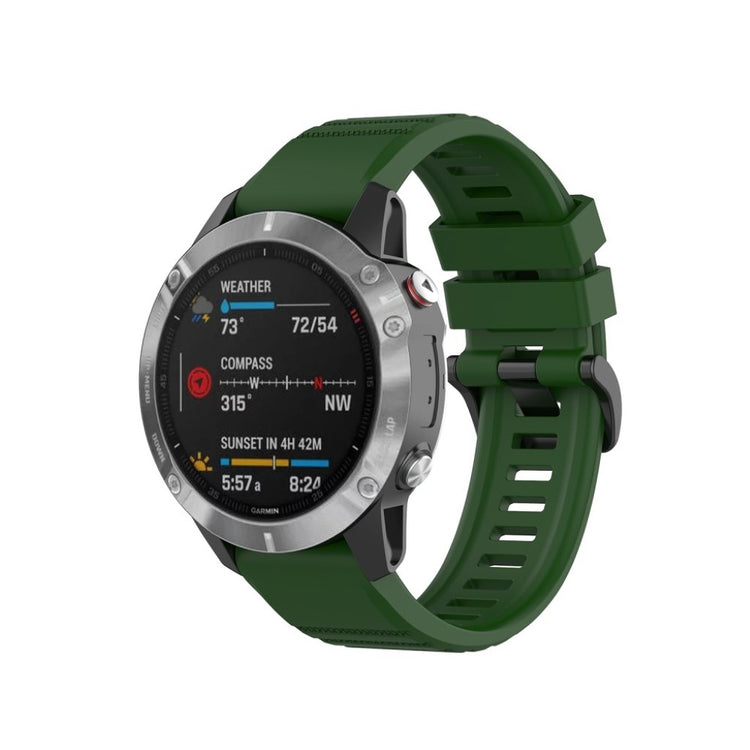 Mega kønt Garmin Fenix 6 Silikone Rem - Grøn#serie_8