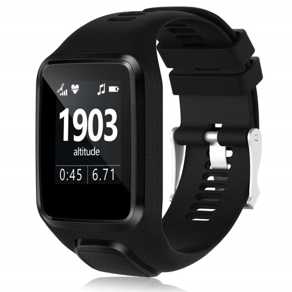 Smuk TomTom Runner 2 / TomTom Runner 3 Silikone Rem - Sort#serie_1