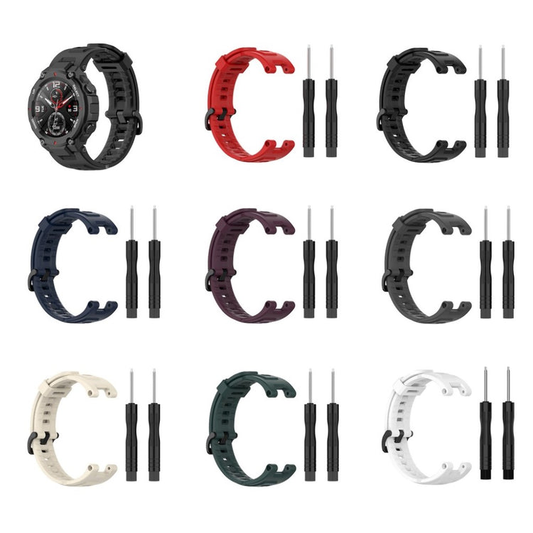 Meget komfortabel Amazfit T-Rex Silikone Rem - Sort#serie_1