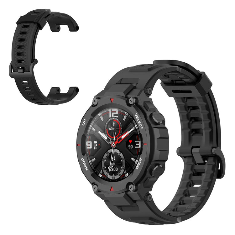 Meget komfortabel Amazfit T-Rex Silikone Rem - Sort#serie_1