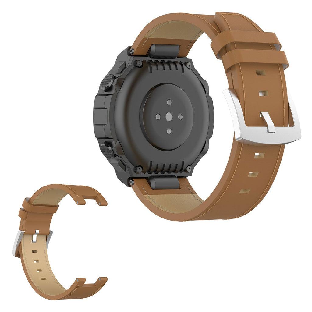 Udsøgt Amazfit T-Rex Ægte læder Rem - Brun#serie_3