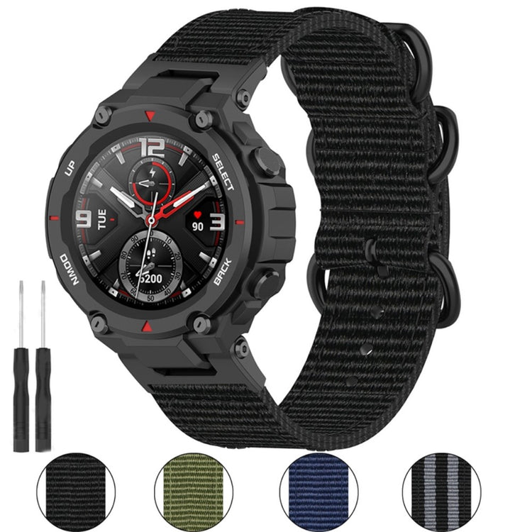 Meget nydelig Amazfit T-Rex Pro / Amazfit Ares Stof Urrem - Sort#serie_2