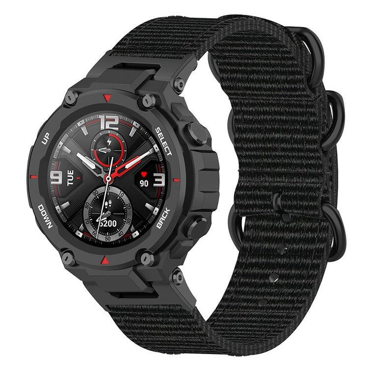 Meget nydelig Amazfit T-Rex Pro / Amazfit Ares Stof Urrem - Sort#serie_3