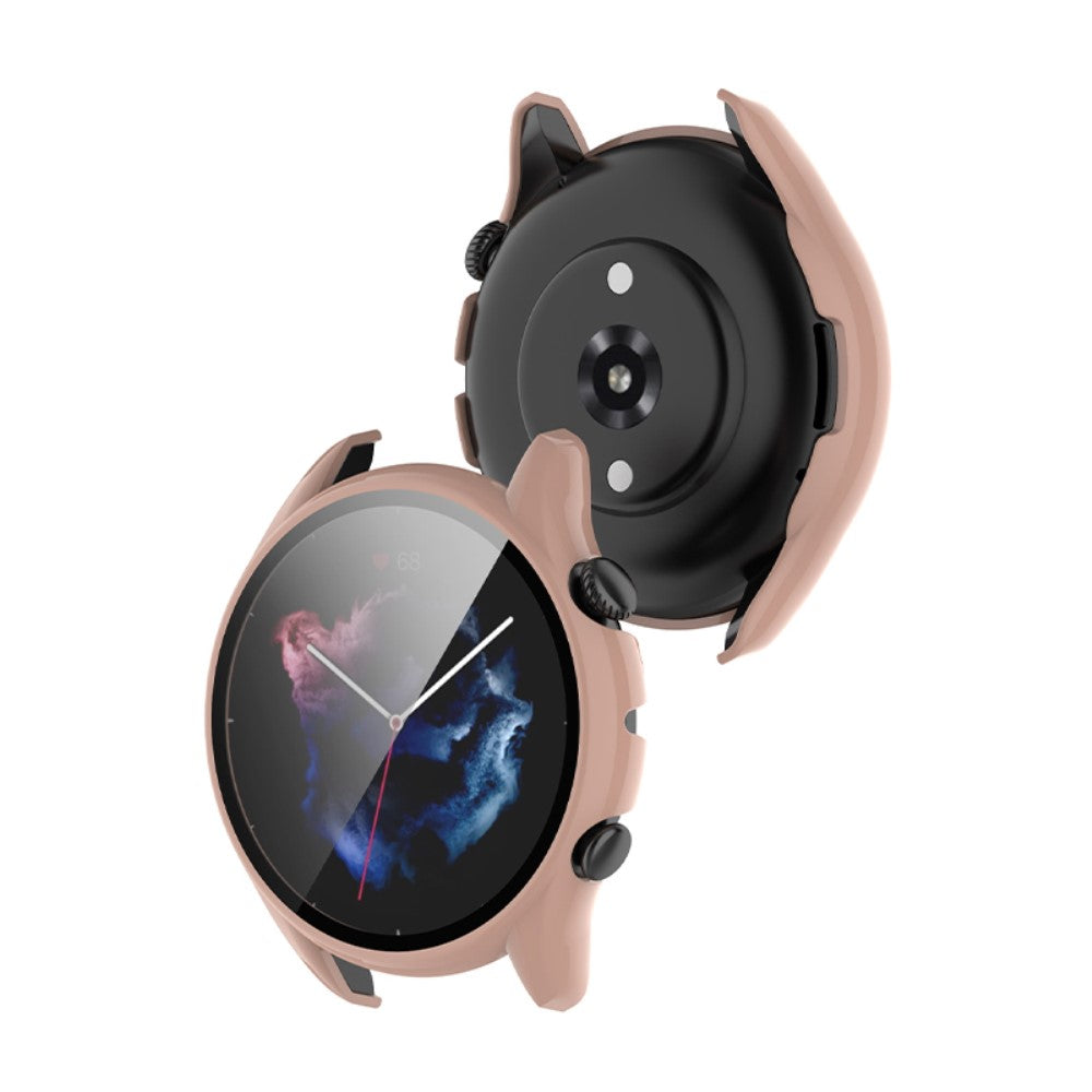 Mega Fed Amazfit GTR 3 / Amazfit GTR 3 Pro Cover med Skรฆrmbeskytter i Plastik og Hรฆrdet Glas - Pink#serie_1