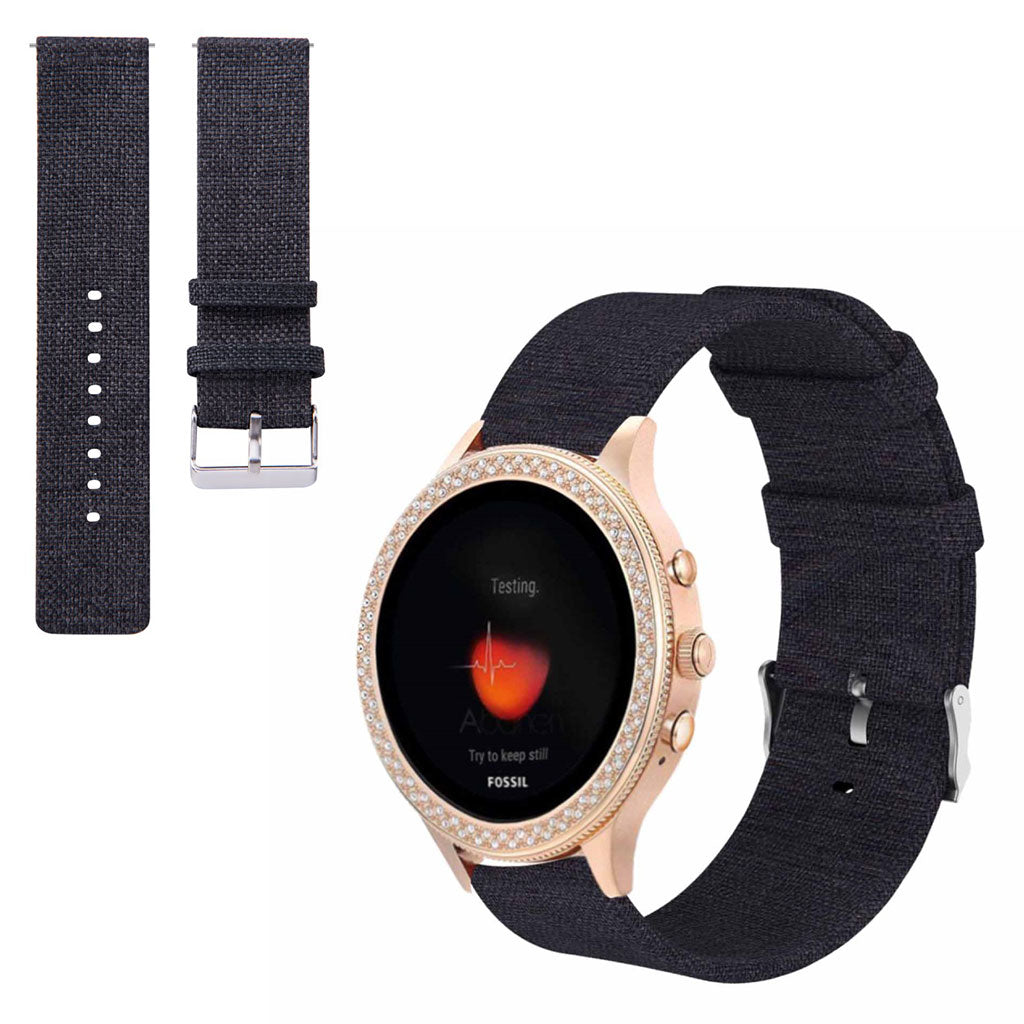 Mega hรฅrdfรธr Fossil Gen 4 (40mm) Nylon Rem - Sort#serie_1