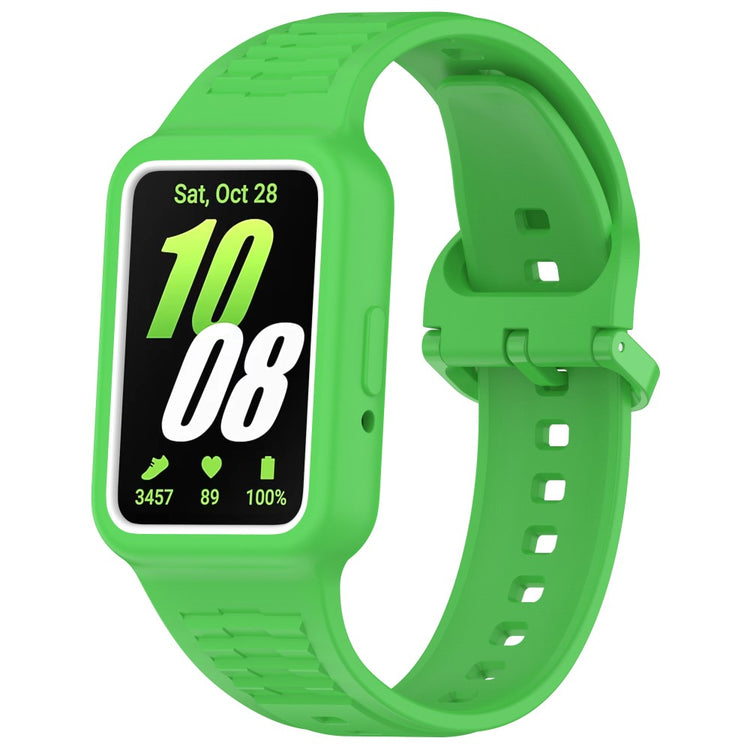 Samsung Galaxy Fit3 (SM-R390) Watch Strap Integrate Silicone Watch band with Case - Fluorescent Green#serie_11