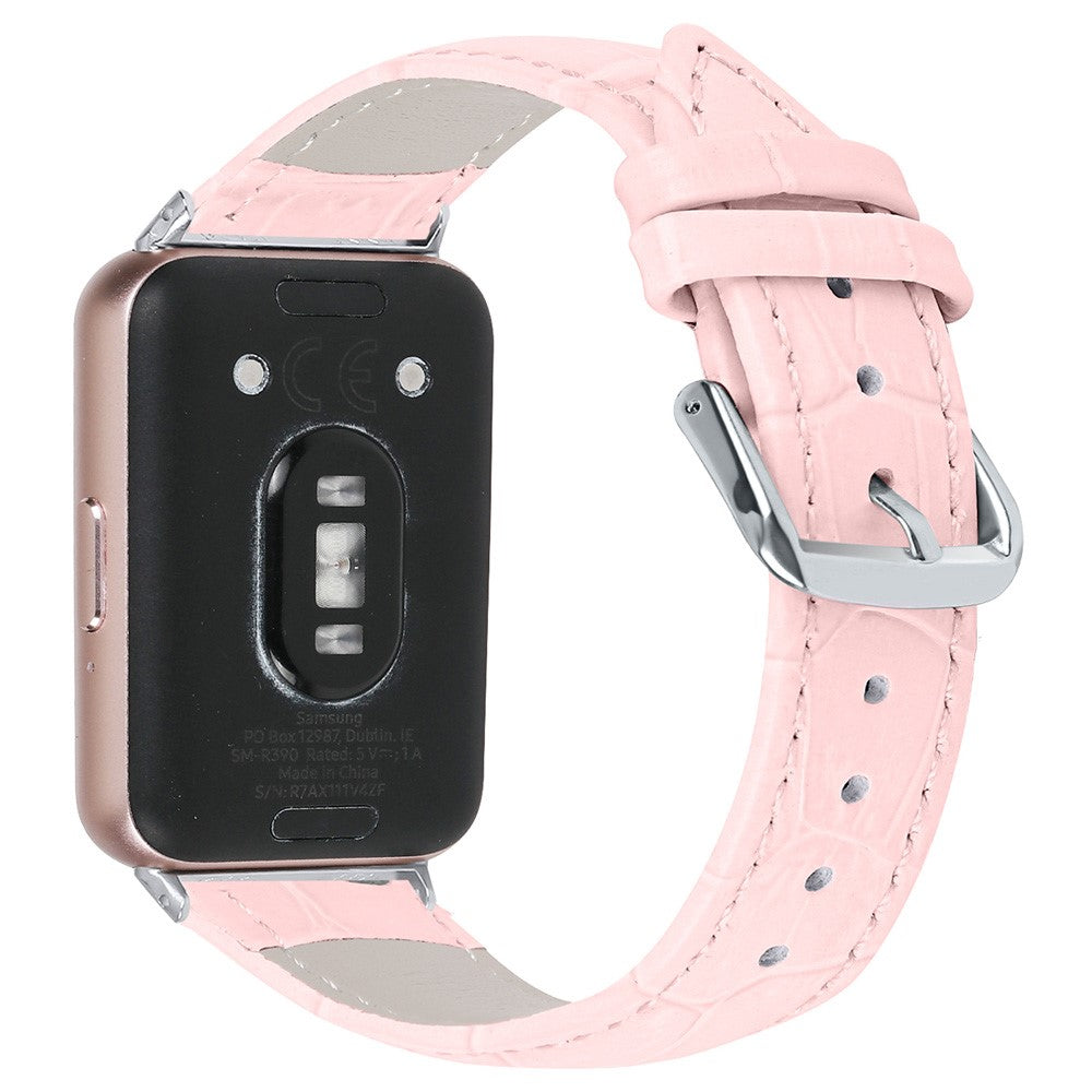 Smooth Vegan Leather Watch Strap Samsung Galaxy Fit3 SM-R390 Wrist Bracelet Band - Pink#serie_3