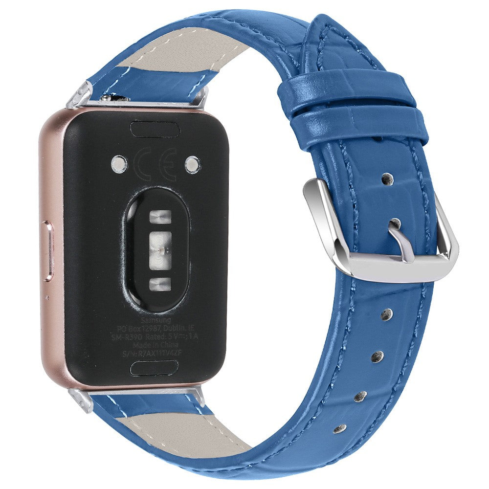 Smooth Vegan Leather Watch Strap Samsung Galaxy Fit3 SM-R390 Wrist Bracelet Band - Blue#serie_5