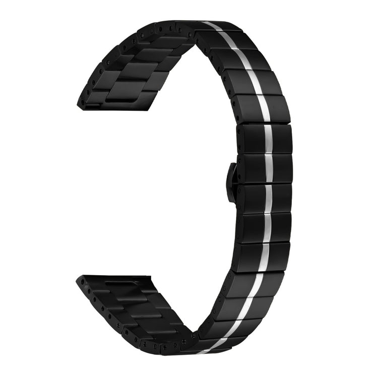 Garmin Vivomove 3 / GarminMove 3 Stylish Line Design Watch Band Stainless Steel Wrist Strap - Black+Silver#serie_4