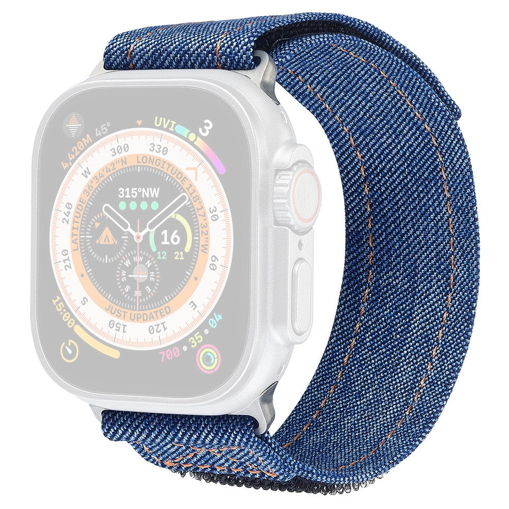 KALEBOL Denim Watch Strap Apple Watch Series 49mm - 45mm - 44mm - 42mm Magic Tape Band - Dark Blue#serie_2