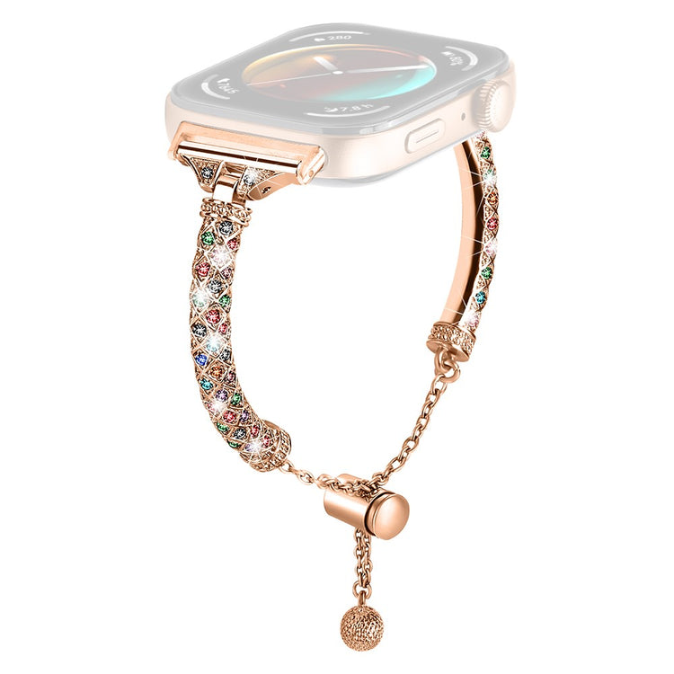 Huawei Watch Fit 3 Metal Band Rhinestones Decorated Bracelet Strap - Rose Gold / Colorful Decor#serie_4