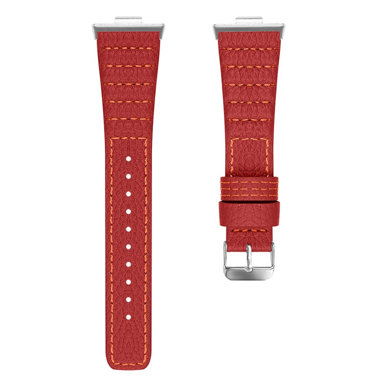 Huawei Watch Fit 3 Watch Strap Stitching Lines Wave Vegan Leather Wrist Band - Red#serie_3