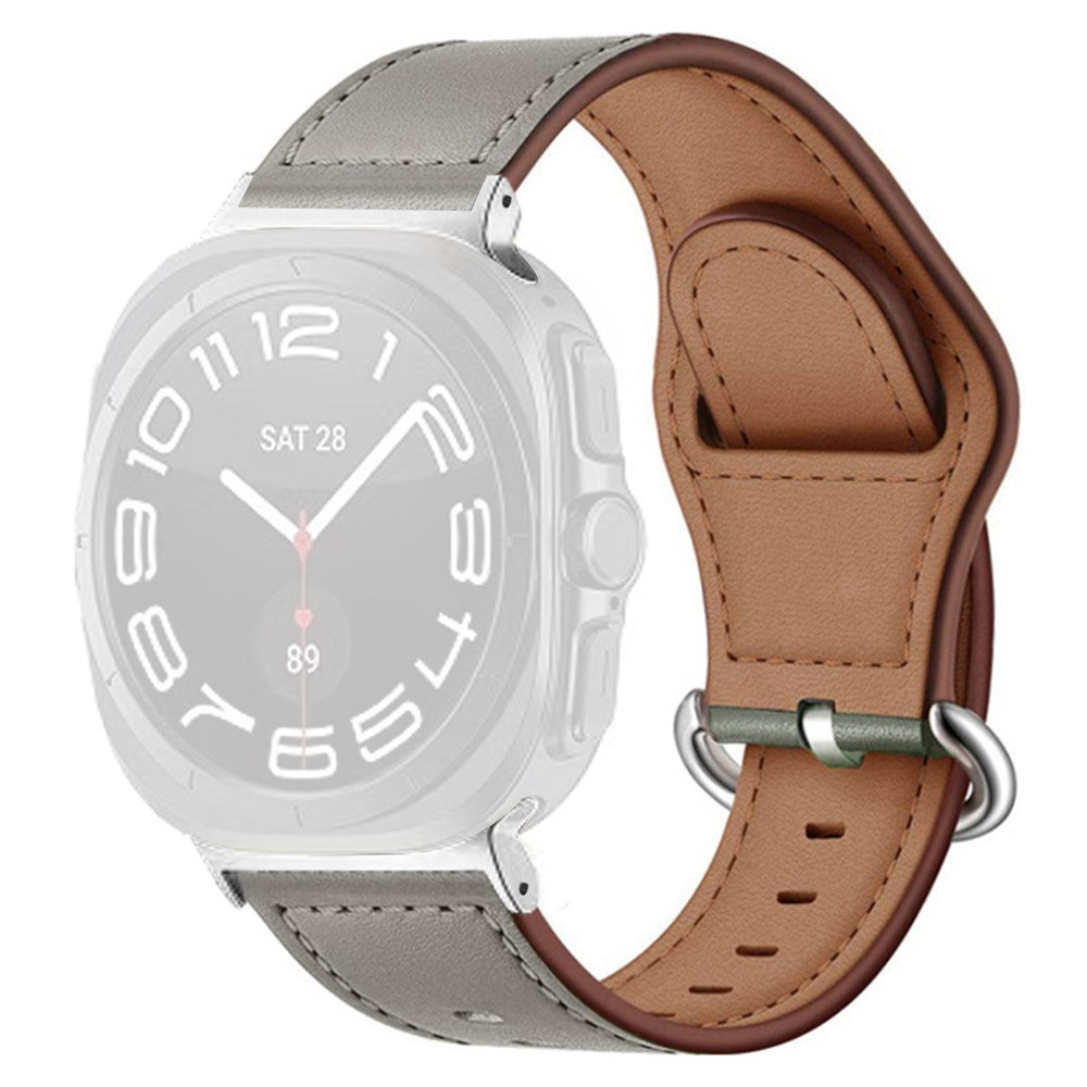 Samsung Galaxy Watch Ultra 47mm Watch Strap Genuine Cow Leather Wrist Band - Light Grey#serie_6