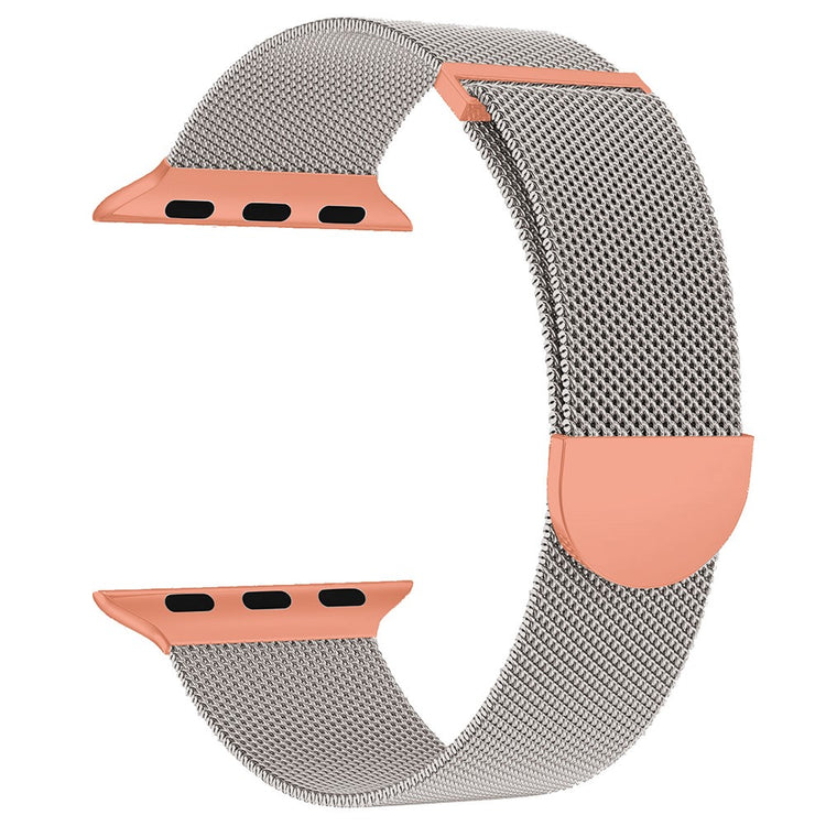 KALEBOL Apple Watch Series 41mm - 40mm - 38mm Milanese Metal Watchband - Starlight / Orange#serie_4