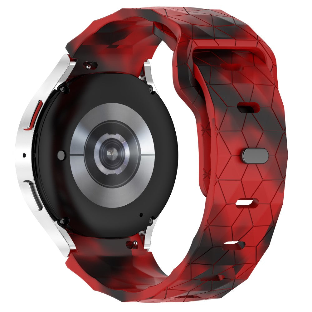 Samsung Galaxy Watch 20mm Silicone Watch Band Football Pattern - Black Red Camo#serie_6