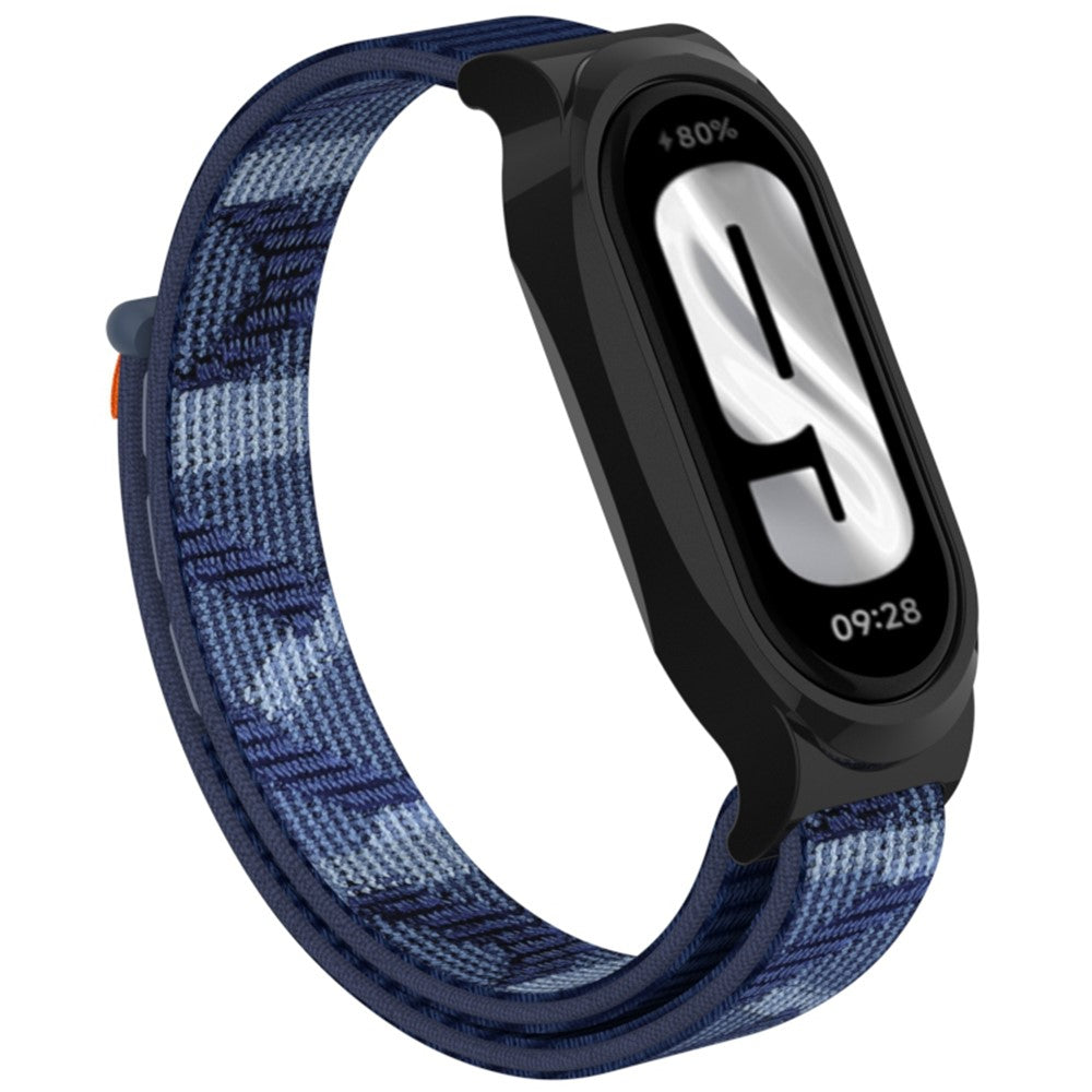 Xiaomi Mi Band 9 / Smart Band 8 Watch Band Nylon Loop Wrist Strap with Bump Resistant Watch Case - Tranquil Blue#serie_17