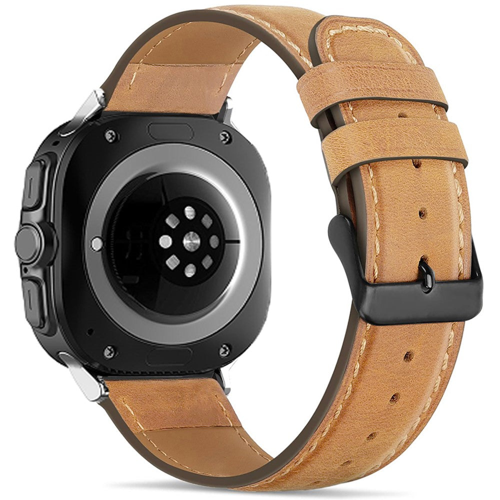 Samsung Galaxy Watch Ultra 47mm Square Tail Watch Strap Genuine Cow Leather Wrist Band - Dark Brown#serie_4