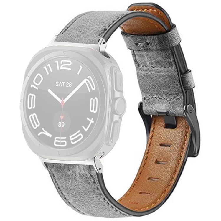 Samsung Galaxy Watch Ultra 47mm Vintage Watch Strap Replacement Vegan Leather Wrist Band - Grey#serie_3