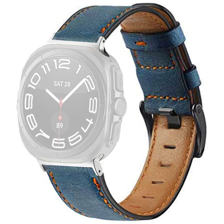 Samsung Galaxy Watch Ultra 47mm Vintage Watch Strap Replacement Vegan Leather Wrist Band - Blue#serie_5