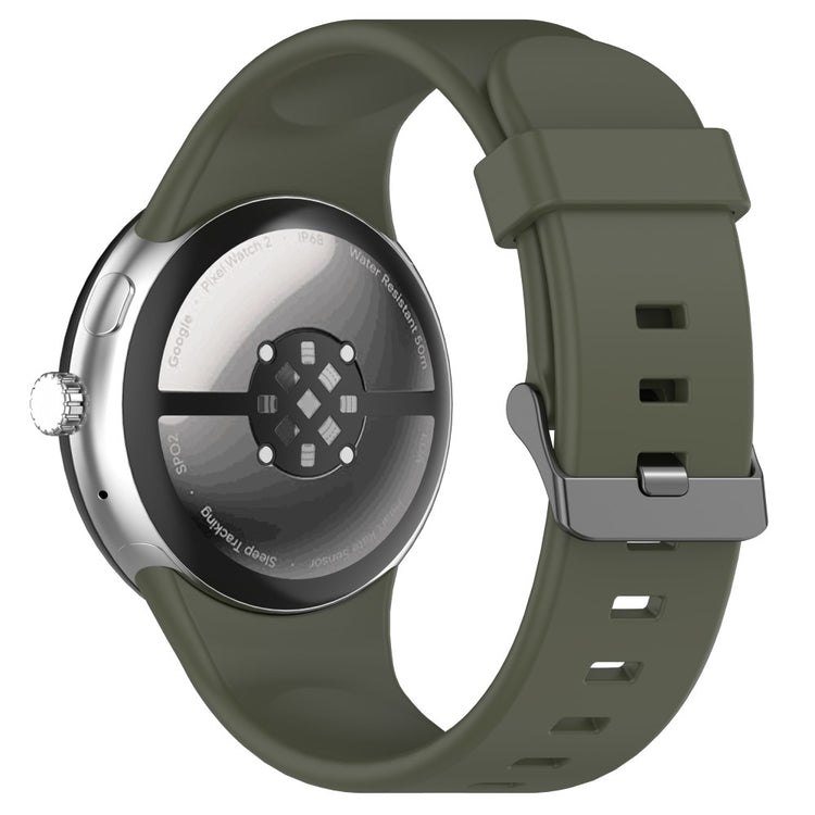 Google Pixel Watch 3 45mm Silicone Watch Band Replacement Strap with Metal Connector - Army Green#serie_10