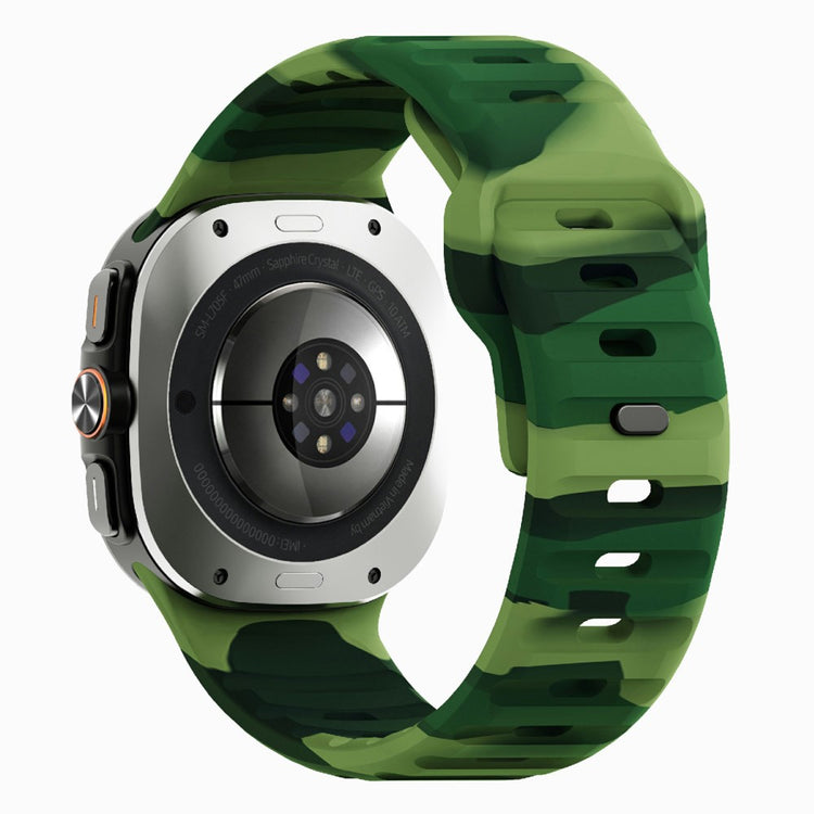 Samsung Galaxy Watch Ultra 47mm Silicone Watch Band Breathable Sport Watch Strap - Army Green  /  Camouflage#serie_7