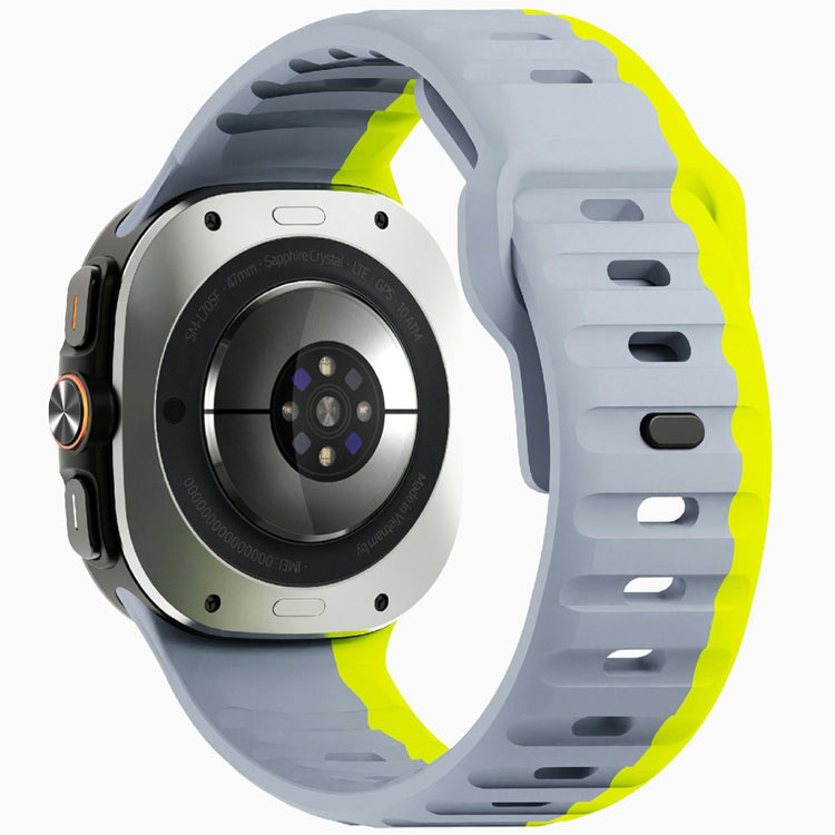 Samsung Galaxy Watch Ultra 47mm Silicone Watch Band Breathable Sport Watch Strap - Grey  /  Yellowgreen#serie_14