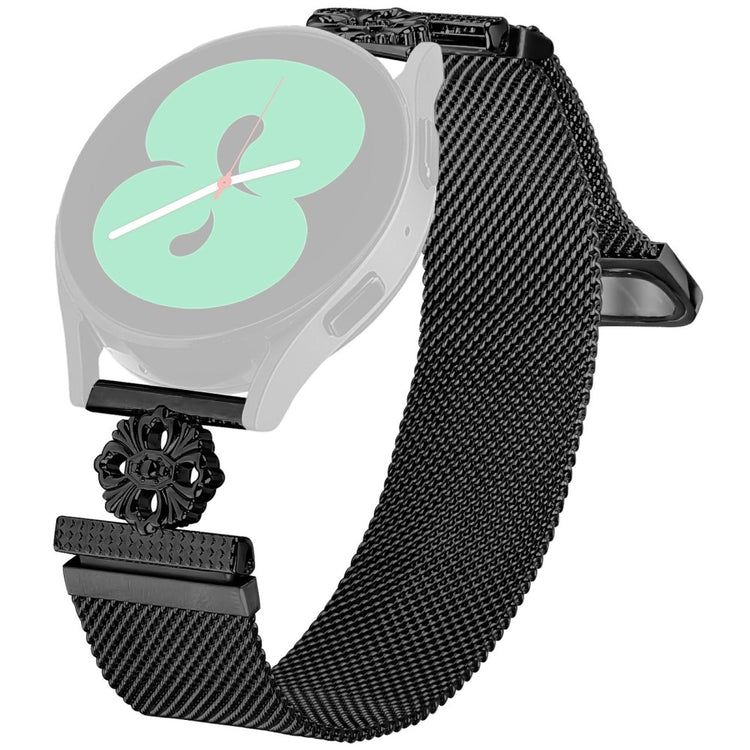 Garmin Fenix 6S Pro Milanese Band Flower Stainless Steel Magnetic Mesh Watch Strap - Black#serie_1