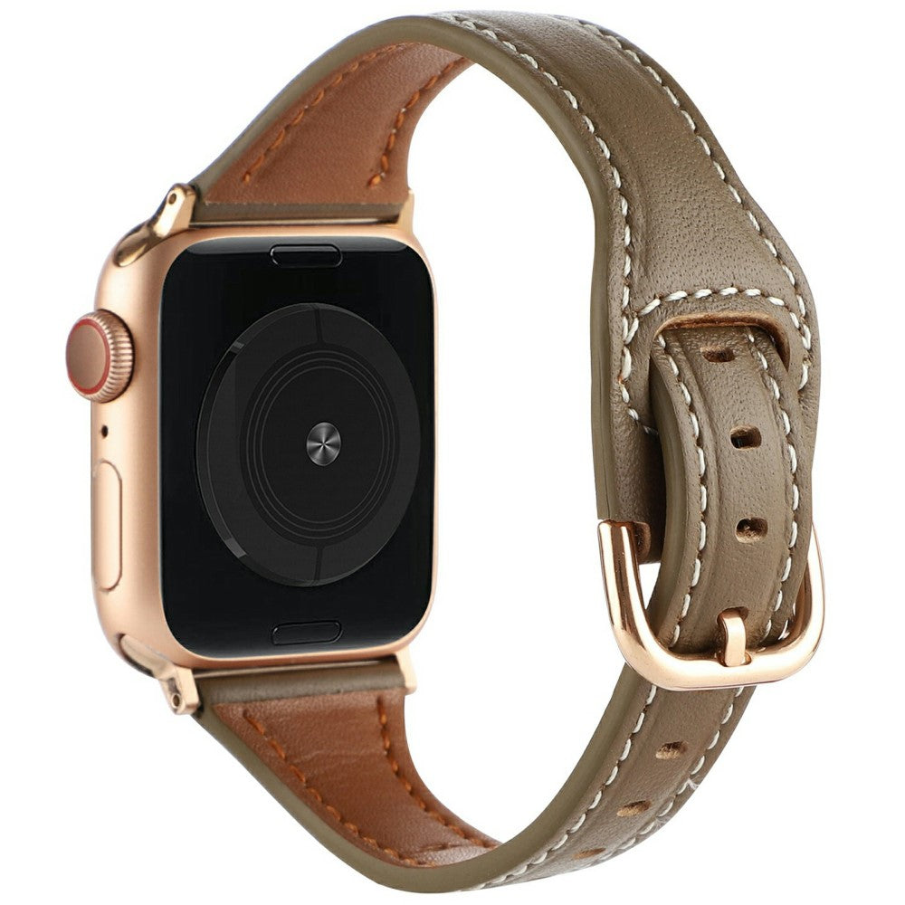 Apple Watch Series 49mm - 45mm - 44mm - 42mm Watch Strap - Coffee+Rose Gold Buckle#serie_7