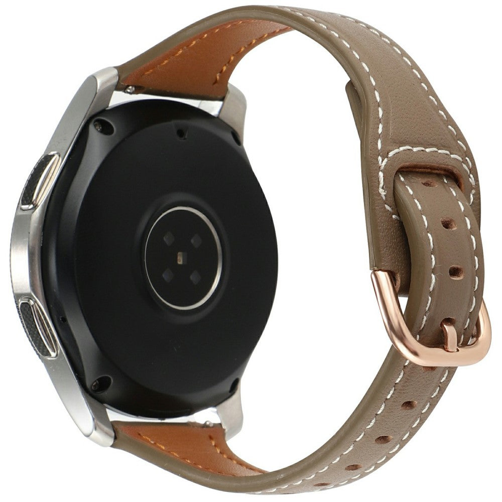 Samsung Galaxy Watch7 44mm Genuine Cow Leather 20mm Watch Strap - Coffee+Rose Gold Buckle#serie_3