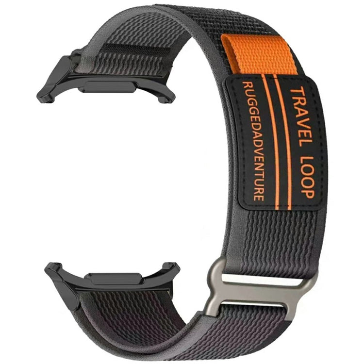 Samsung Galaxy Watch Ultra 47mm Watch Band Adjustable Loop Fastener Nylon Strap - Black+Grey#serie_4