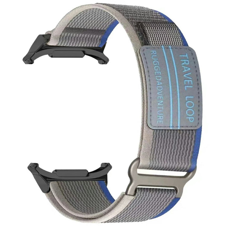 Samsung Galaxy Watch Ultra 47mm Watch Band Adjustable Loop Fastener Nylon Strap - Blue+Grey#serie_7