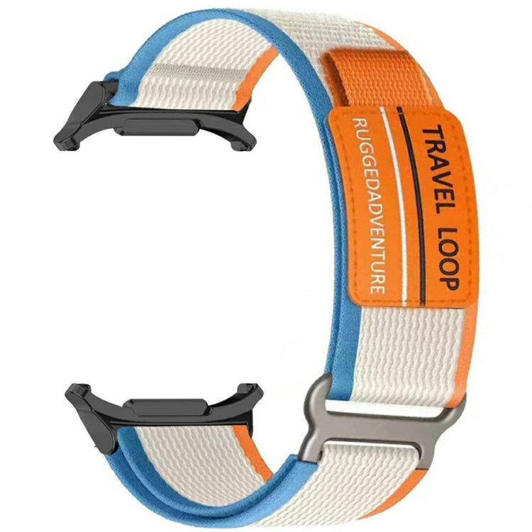 Samsung Galaxy Watch Ultra 47mm Watch Band Adjustable Loop Fastener Nylon Strap - Orange+Beige#serie_8
