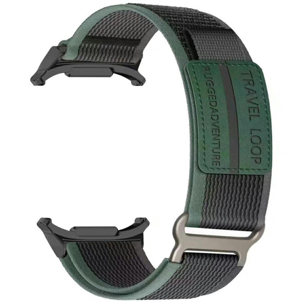 Samsung Galaxy Watch Ultra 47mm Watch Band Adjustable Loop Fastener Nylon Strap - Green+Black#serie_10