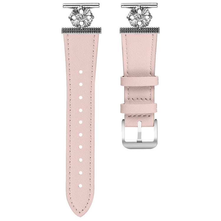 Huami Amazfit GTS 3 Watch Band Genuine Cow Leather Flower Decor Adjustable Strap - Pink#serie_3