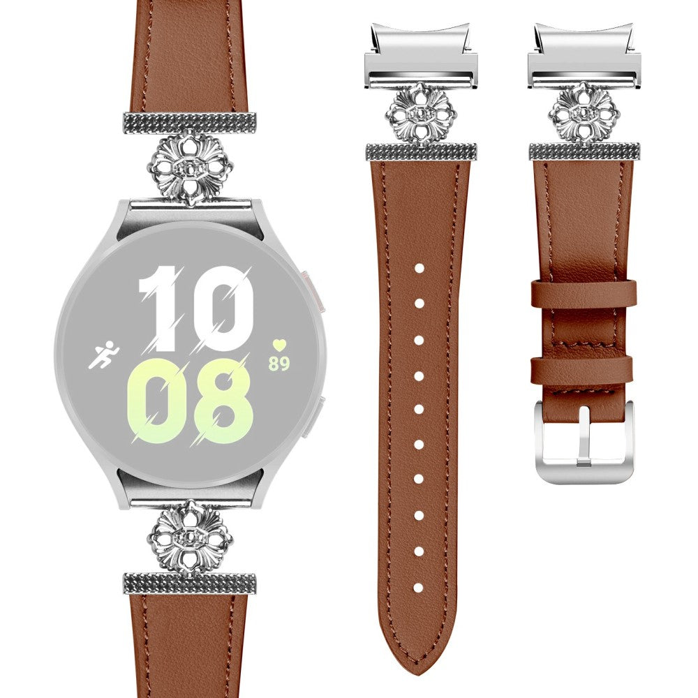 Watch Band for Samsung Galaxy Watch 5 Pro Genuine Cow Leather Strap with Seamless Connector - Brown#serie_4