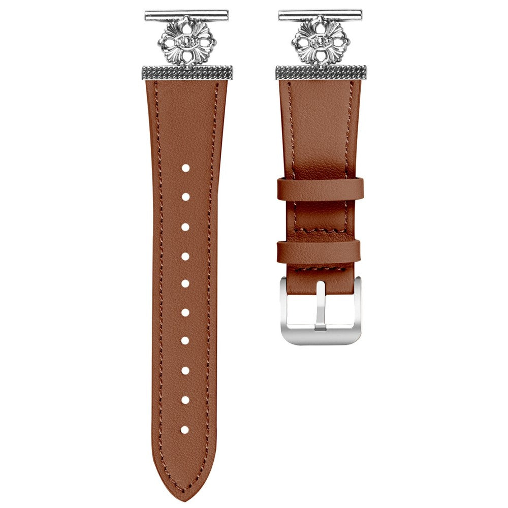 SyncUP Kids Watch Watch Band Genuine Cow Leather Flower Decor Adjustable Strap - Brown#serie_4