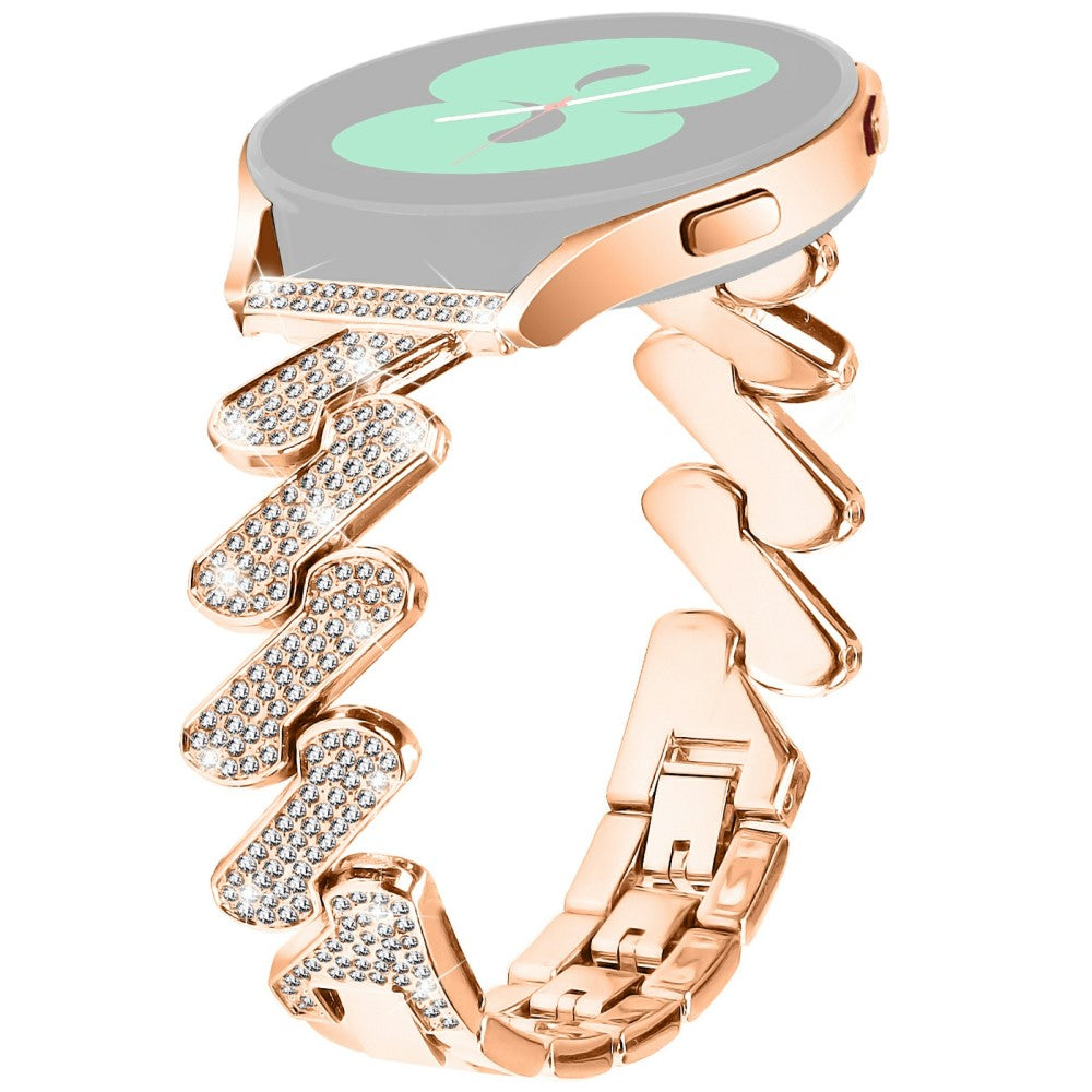 Samsung Galaxy Watch7 44mm / 40mm Alloy Starp Bling Rhinestone Decor Watch Band - Rose Gold#serie_3