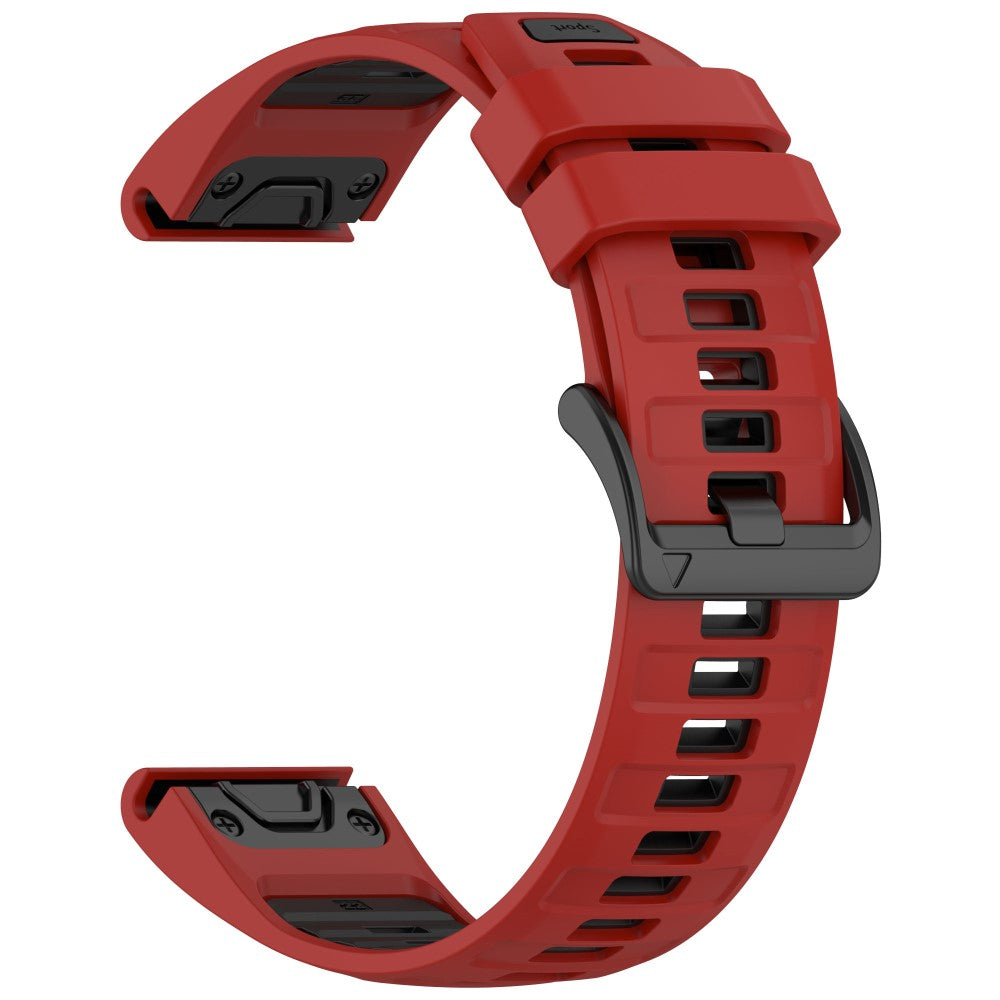 22mm Strap Garmin Fenix 8 47mm / Fenix E 47mm / Quatix 7 Pro Universal Silicone Watch Band - Red+Black#serie_8