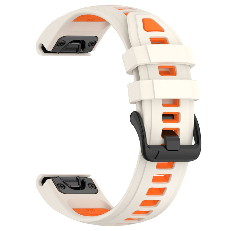 20mm Strap Garmin Fenix 8 43mm / Descent MK3 / MK3i / epix Pro (Gen 2) 42mm Universal Silicone Watch Band - Starlight+Orange#serie_12