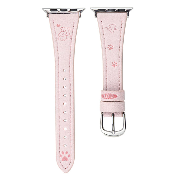 Puppy Paw Leather Strap Apple Watch Series 41mm - 40mm - 38mm - Pink#serie_4