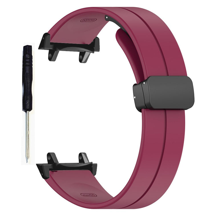 Huami Amazfit T-Rex 3 Silicone Watch Band Magnetic Folding Buckle Wrist Strap (With Connector) - Wine Red#serie_5
