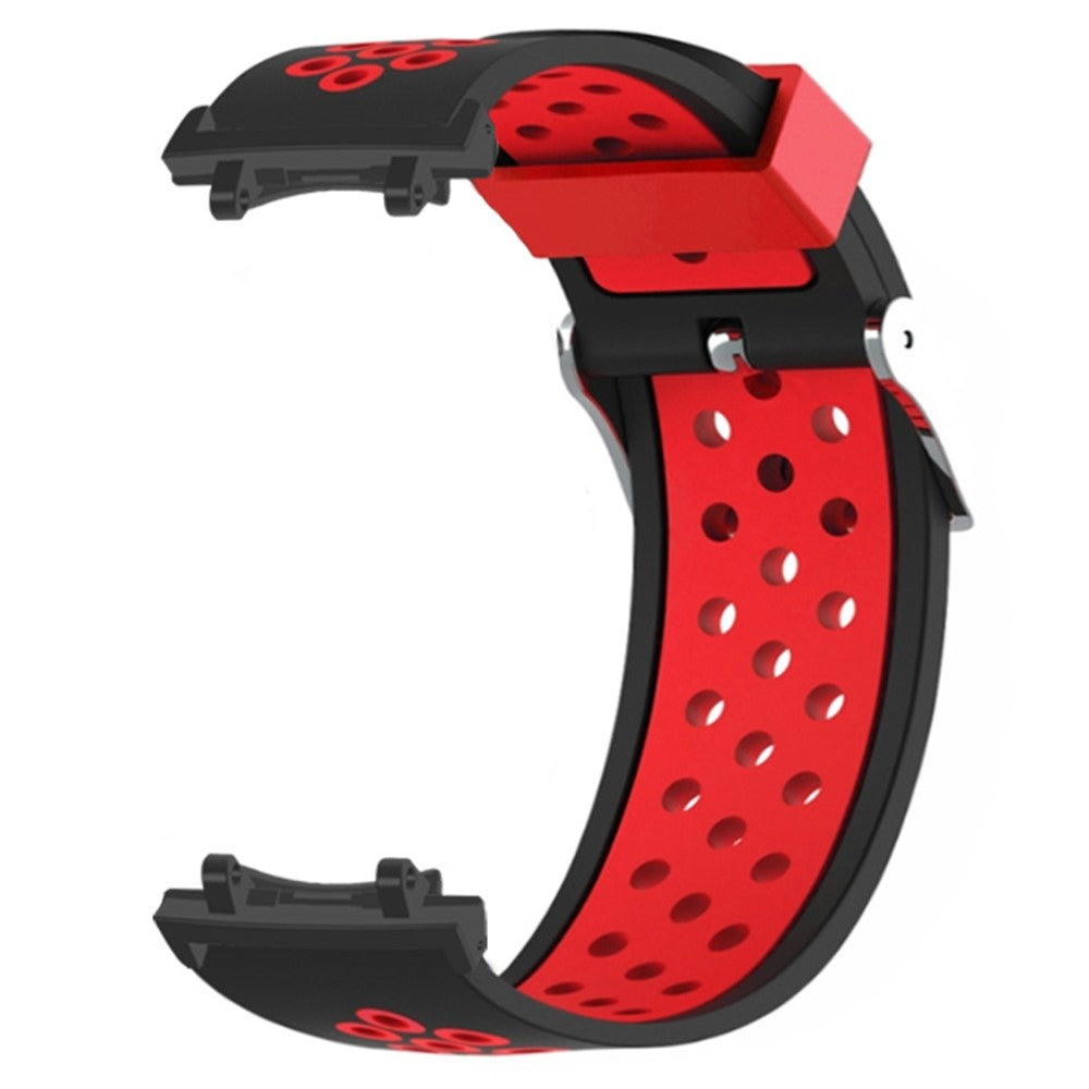 Huami Amazfit T-Rex 3 Watch Band Dual Color Breathable Silicone Wrist Strap with Connector - Black / Red#serie_1