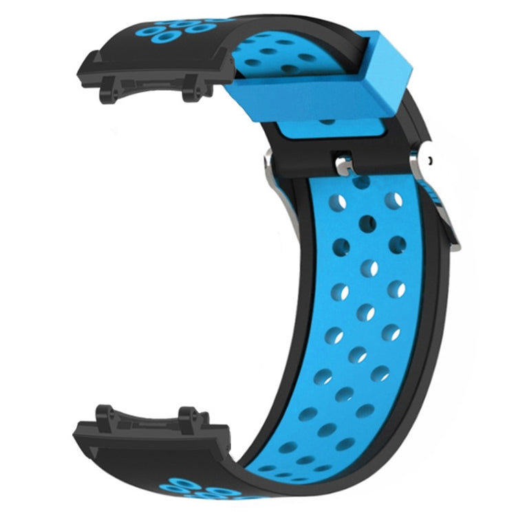 Huami Amazfit T-Rex 3 Watch Band Dual Color Breathable Silicone Wrist Strap with Connector - Black / Blue#serie_3